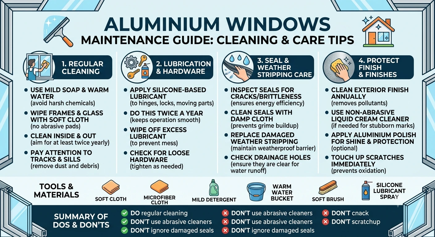 Aluminium Windows Maintenance Guide: Cleaning and Care Tips
