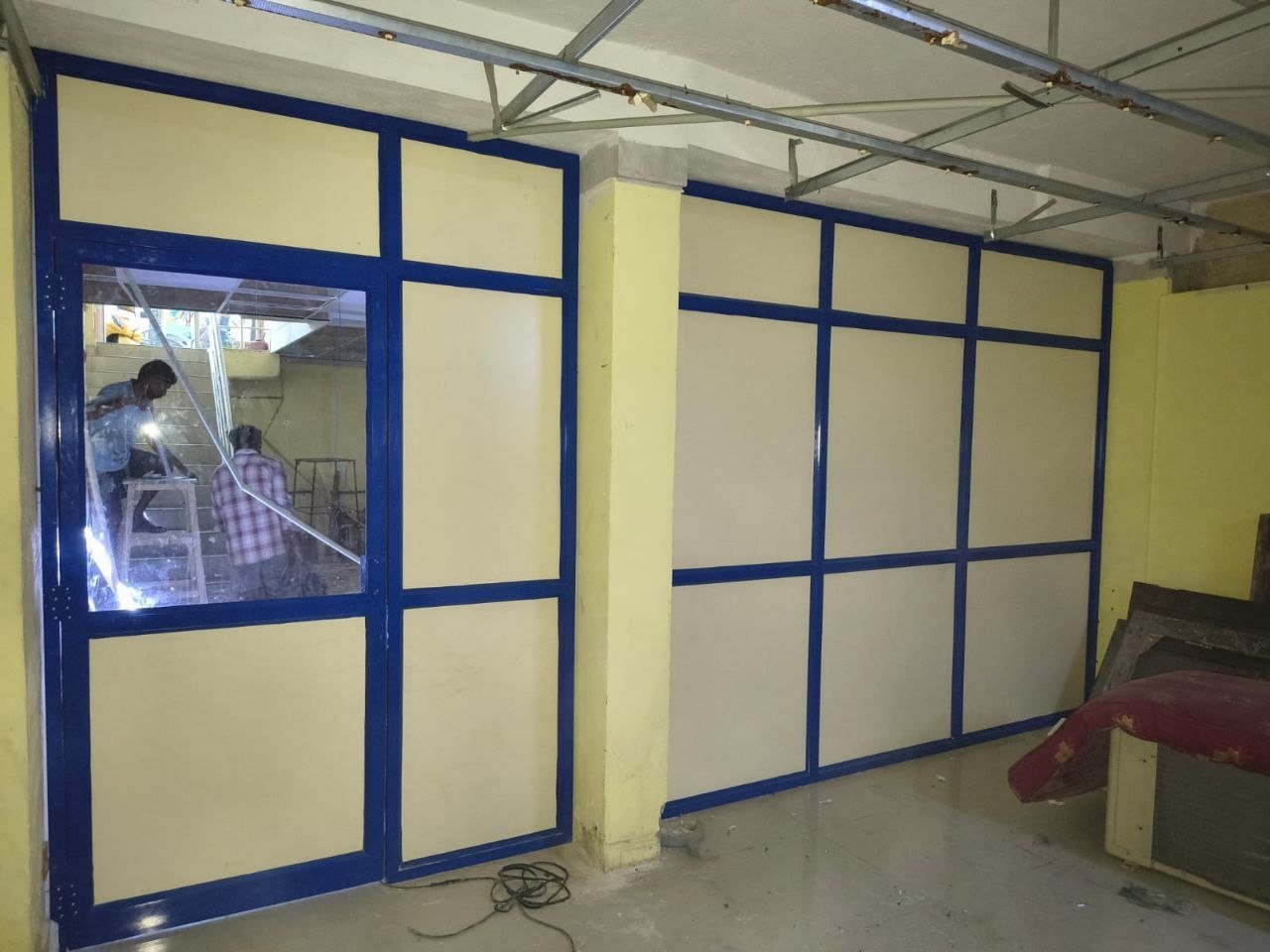 Modern aluminium office partition designed for professional office interiors in Chennai