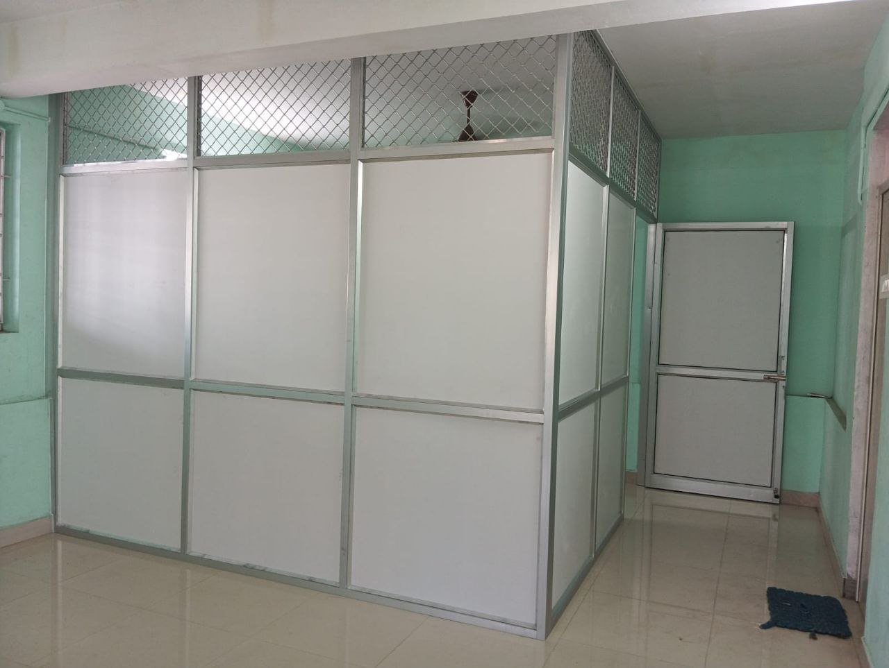 Aluminium cabin partition designed for modern office interiors in Chennai